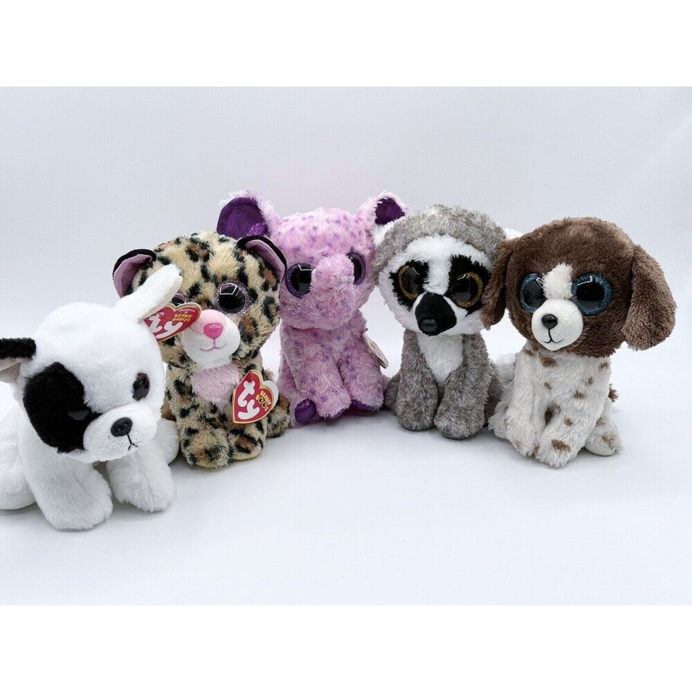 TY Beanie Boos (Lot Of‎ 5) Muddles, Eva, Livvie, Linus & Marcel With Tags